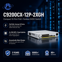 Switch Empresarial Compacto Sin Ventilador Original C9200CX-12P-2XGH de 12 Puertos PoE+ HVDC/AC con 2x10G SFP+ SD-Access