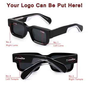 Kacamata hitam asetat terpolarisasi pria wanita kualitas tinggi kacamata hitam TAC persegi panjang bingkai persegi tebal mewah Logo kustom - Product Image 2