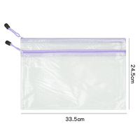 Sac de classement polyvalent personnalisé pochette en maille à fermeture éclair double couche de couleur sac de rangement de documents A4 transparent dossier en plastique pour documents