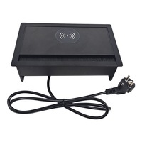 Prise de bureau électrique escamotable IP44 16A à usage industriel, 3 prises CA, USB-C PD20W, chargement sans fil 15W, prise UE, design dissimulé