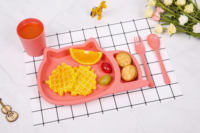 Set de table 24x20x3CM pour enfant en bas âge, vaisselle pour bébé, assiette divisée en paille de blé, assiette pour enfant