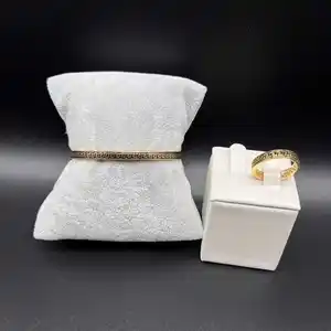 Factory wholesale fashion Arabian Dubai bridal bracelet 24K gold plated bracelet ring designed for women