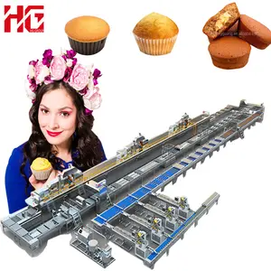 Accurate portion control Enhance Output Complete Cup Cake Production Line Of China Machine Full Automatic Custard Cake Machine