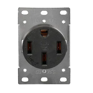 ETL Listed RV Power Outlet Box Receptacle RV 50 Amp, 125/250Volt, NEMA 14-50R Flush Mounting Power Receptacle Outlet