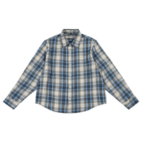 Kemeja Flanel Kotak-kotak Vintage Custom untuk Pria, Ukuran Besar, Gradasi Warna, Streetwear, Kancing, Lengan Panjang, Bernapas, Anti Kusut