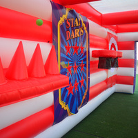 Promotion Exceptionnelle : Jeux Gonflables Extérieurs pour Fêtes, 4 en 1 Personnalisés, Stand de Foire Amusante Gonflable, Kiosque de Jeux de Carnaval pour Enfants
