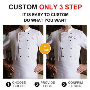 เสื้อเชฟแขนสั้นสำหรับทุกเพศเครื่องแบบทำงานแฟชั่นผู้ที่ชื่นชอบการทำอาหารที่บ้านออกแบบโลโก้ได้ตามต้องการ - Product Image 5