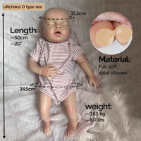 20 Zoll realistische, trinkfähige und nassmachende Neugeborenen-Jungen-Reborn-Puppe aus weichem Silikon – lebensechtes Festivalspielzeug als Geschenk für Kinder