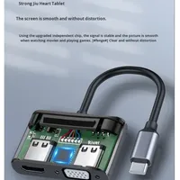 4K HDTV Home Theater & Docking Station Komputer USB3.1 Tipe-C ke HD/VGA 2 in 1 Kombinasi Pelindung dengan Selubung PVC