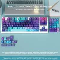 Blue Charm Keycap MOA Height PBT 5-side Dye Sublimation 120Keys Keycap Set Hot Sale for Ins/facebook/tiktok/shopee