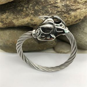 Robot dominateur européen et américain tête d'oiseau Bracelet en fil d'acier mode bijoux en acier inoxydable pour hommes en gros - Product Image 4