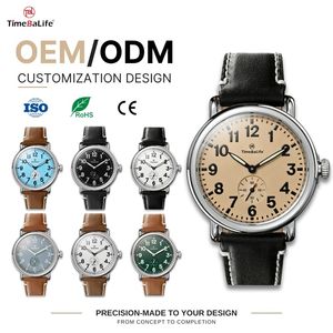 OEM ODM <span class=keywords><strong>Orologio</strong></span> al Quarzo <span class=keywords><strong>Militare</strong></span> da Pilota Vintage con Logo Personalizzato, Movimento Miyota 1L45, Quadrante Secondario Piccolo, Cassa da 41mm - Produttore - Product Image 1