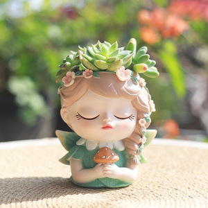 Pot de fleurs en résine de lutin mignon, petit pot de fleurs succulent, décoration d'intérieur, paysage, pot de fleurs horticole - Product Image 3