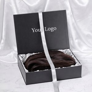 กล่องบรรจุภัณฑ์วิกผมแบบพับได้ ดีไซน์หรูหรา พร้อมแม่เหล็ก กล่องของขวัญกระดาษแข็งสีตามสั่ง สำหรับแบรนด์ความงาม พร้อมริบบิ้น - Product Image 4