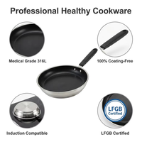 Poêle à frire professionnelle en acier inoxydable SUS304, marmite multifonctionnelle compatible induction, triple épaisseur, pour la maison ou la restauration