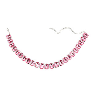 Cadena de clavícula de cristal cuadrado de lujo para mujer, gargantilla geométrica delicada con diamantes de imitación, collar versátil para uso diario y fiestas. - Product Image 6
