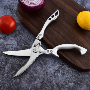 Tijeras de cocina totalmente de acero, tijeras para huesos de pollo de acero inoxidable de alta resistencia, tijeras multifuncionales para alimentos, barbacoa - Product Image 3