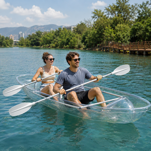 Canoë transparent Ghealth de 11 pieds, kayak cristallin, bateau en polycarbonate pour 2 personnes avec cadre en aluminium - Product Image 1