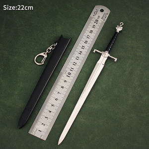 Porte-clés réaliste de la série <span class=keywords><strong>Game</strong></span> <span class=keywords><strong>of</strong></span> Thrones, porte-clés épée, porte-clés dragon 3D en métal, épée de feu noire - Product Image 5