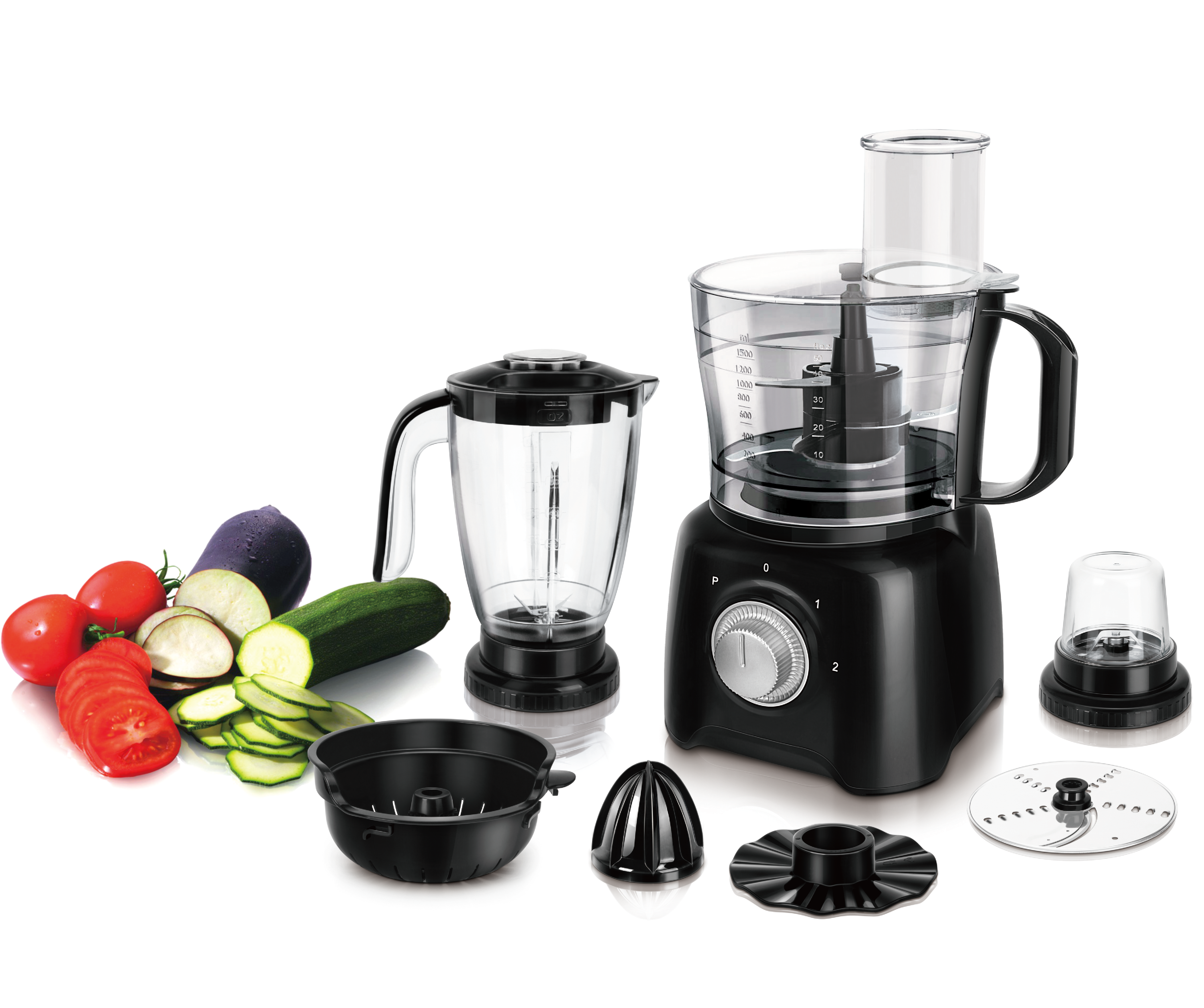 White Multi-function Food Processor NK-FP202 Black With Juicer
