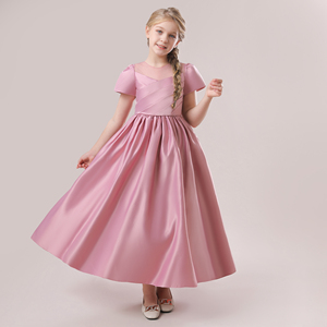 MQATZ abito da ballo formale da ragazza a-collo a maniche corte <span class=keywords><strong>abbigliamento</strong></span> alla moda estivo per bambini di <span class=keywords><strong>8</strong></span> <span class=keywords><strong>anni</strong></span> LP-285 - Product Image 2