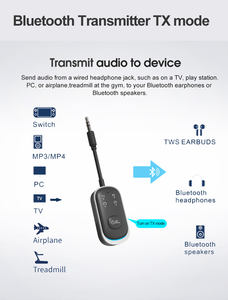 جهاز إرسال واستقبال AGETUNR J51 V5.3 مزود بتقنية البلوتوث 2 في 1 محول بلوتوث AUX للتلفاز/السيارة/الكمبيوتر الشخصي/الصالة الرياضية، مزيج من جهازين في وقت واحد - Product Image 3