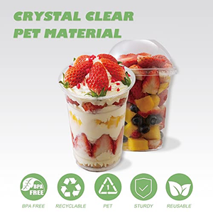 Vasos de Plástico PS Transparentes de 3oz, de Pared Simple, para Catering, Fiestas, Postres, Yogur, con Tapa, Venta al Por Mayor - Product Image 3