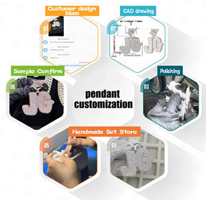 Hiphop Moissanite lettera ciondolo con nome personalizzato carattere artistico 925 argento ghiacciato con ciondolo Moissanite personalizzato - Product Image 4