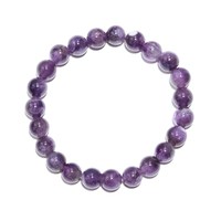 Bracelet en améthyste naturelle de qualité AAA, perles de 8 mm, cristal de guérison, 7 pouces, fournitures pour la fabrication de bracelets