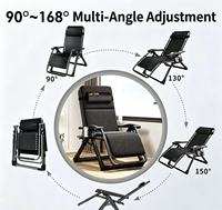 Fauteuil inclinable pliable en acier robuste et moderne avec siège extra large pour usage extérieur