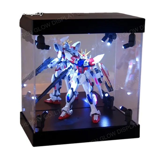 Display Box Acrylic Case LED Light House for Gundam 1/144 Model Action Figure