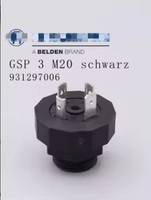 931297006 GSP 3 M20 Connecteur d'accès à valve d'origine en polyamide noir GSP3M20 Connecteur de valve en forme de douille 18mm mâle 4 broches 16A