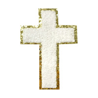 Patchs brodés personnalisés en chenille avec bordure dorée et paillettes, autocollants, pour sacs et coques de téléphone, DIY