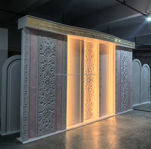 Suave nuevo diseño árabe eventos luz LED PVC acrílico telón de fondo decoración de escenario boda arco soporte para fiesta cumpleaños decoración - Product Image 3