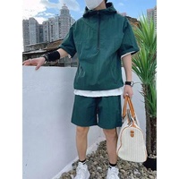 Ensemble de survêtement d'été pour homme, style hip-hop, tissé, imprimé, de haute qualité, avec short cargo à manches courtes