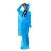 Einweg-PE-Regenhose Verstärkte Fußtasche Ganzkörper-Drift-Wasserdichtes Zweiteiliges Set Lange Herren- und Damen-Plastik-Regenhose