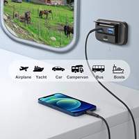 Chargeur de voiture WLETO 54W QC3.0+PD RV double USB A+C 12-24V à charge rapide avec bouton marche/arrêt et lumières LED colorées pour voitures, bateaux, téléphones