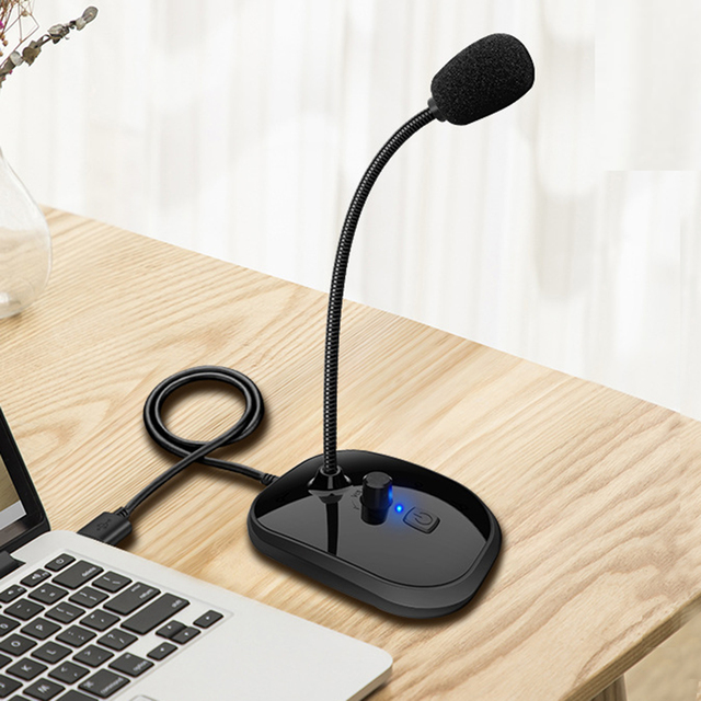 3.5mm Jack Computer Desktop Microphone Omni Directional USB Wired Microphone Meeting Gooseneck Mic