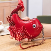 Porte-monnaie créatif en cuir véritable fait main en peau de vache, avec fermeture ouverte, pochette de poignet, étui à clés, porte-monnaie, pochette de rangement motif animal du zodiaque