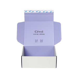 Boîte d'expédition en carton ondulé personnalisée avec bande déchirable, vente en gros, emballage auto-adhésif à fermeture éclair pour produits de beauté et vêtements - Product Image 3