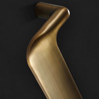 Poignée de porte semi-circulaire en aluminium de style chinois, incrustée de coquillages, luxe léger, quincaillerie en cuir antique pour portes vitrées de salle VIP