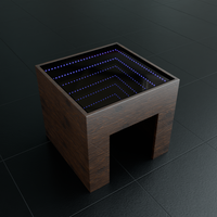 Table de bar éclairée moderne à effet miroir LED Tiki Whisky pour l'extérieur pour les pubs, les cafés, les hôtels, les centres commerciaux