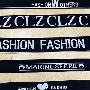 Custom Jacquard Striped Nylon Sports Bra Band High Tenacity 4Cm <b>Elastic</b> Webbing Herringbone Waistband Custom Logo for Bags - Product Image 4