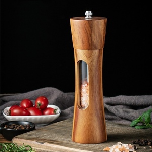 Premium Eco-Friendly Acacia Wood Salt and <b>Pepper</b> <b>Grinder</b> Set Manual Adjustable Wooden Mills with Ceramic/Stainless Steel Core - Product Image 2
