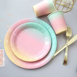 ชุดอุปกรณ์วันเกิด จาน ถ้วยกระดาษ สีพาสเทลรุ้ง ชุดปาร์ตี้ - Product Image 4