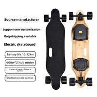 Vente chaude Scooter électrique Source usine quatre roues télécommande planche à roulettes batterie détachable adultes érable