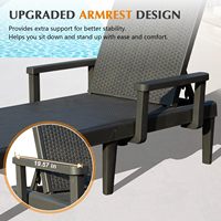 Ensemble de 2 chaises longues d'extérieur, avec dossier réglable en 6 positions et accoudoirs, chaise longue d'extérieur en résine imperméable