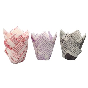 2 "Base 2.16" de hauteur Style <span class=keywords><strong>journal</strong></span> Tulipe Cupcake Cups épaissi <span class=keywords><strong>papier</strong></span> sulfurisé doublures 200 pièces - Product Image 1