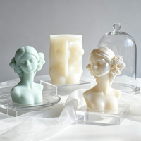 Moule en silicone Fille aux yeux fermés pour bricolage en béton, plâtre, résine, bougie, savon, ornement artistique – Prise en charge des motifs personnalisés