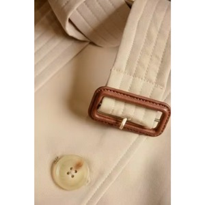 Trench-coat beige double boutonnage emblématique pour femme, veste Bur Berry à ceinture, tendance mode - Product Image 5